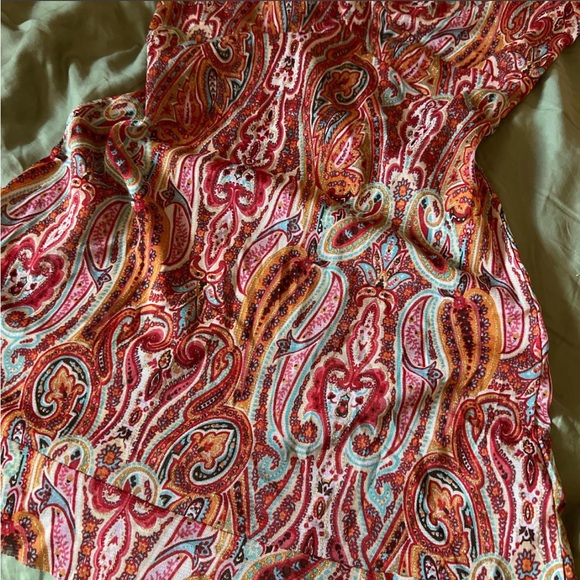 Promod Red and Pink Paisley Mini Dress - Picture 2 of 6